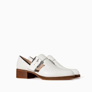 Zara Faux Leather Loafers with Cut Out